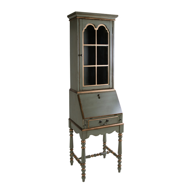 Newlark 20 in. W Rectangular Wood and Glass Traditional 2 Drawer 1 Door Secretary by Butler Specialty Company