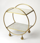 Orian 24 in. W Marble and Metal 2 Tier Mobile Bar Cart by Butler Specialty Company