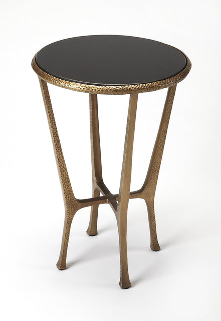 Flavio 16 in. W Round Metal and Stone Side Table by Butler Specialty Company