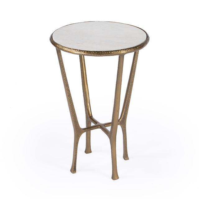 Switlania 16 in. W Round Metal and Marble Side Table by Butler Specialty Company