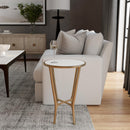 Switlania 16 in. W Round Metal and Marble Side Table by Butler Specialty Company
