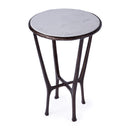 Lania Outdoor 16 in. W Round Metal and Marble Side Table by Butler Specialty Company