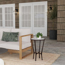 Lania Outdoor 16 in. W Round Metal and Marble Side Table by Butler Specialty Company