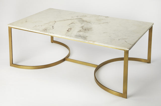 Corsini 47.5 in. W Marble and Metal Modern Coffee Table by Butler Specialty Company