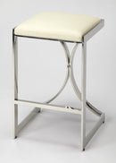 Natalya 25.5 in. Seat Height Square Upholstered and Metal Backless Counter Stool with Footrest by Butler Specialty Company