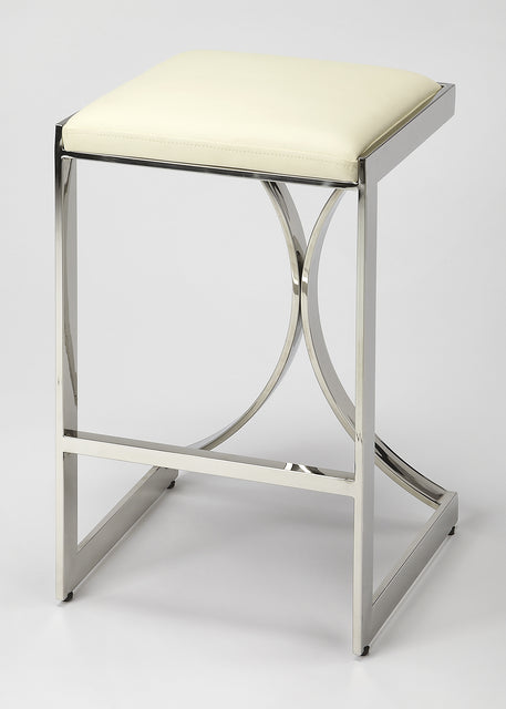 Natalya 25.5 in. Seat Height Square Upholstered and Metal Backless Counter Stool with Footrest by Butler Specialty Company