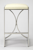 Natalya 25.5 in. Seat Height Square Upholstered and Metal Backless Counter Stool with Footrest by Butler Specialty Company