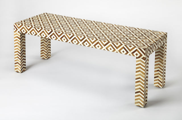 Crispin 48 in. W Rectangular Wood and Bone Inlay Accent Bench by Butler Specialty Company