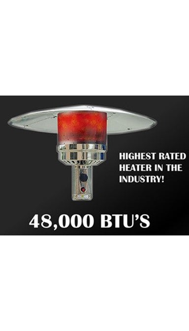 87" Outdoor Two Toned Patio Heater in Stainless Steel and Hammered Bronze
