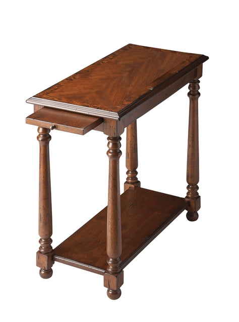 Devane 12 in. W Rectangular Wood Side Table with Pull-Out Tray and Lower Open Shelf by Butler Specialty Company