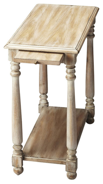 Devane 12 in. W Rectangular Wood Side Table with Pull-Out Tray and Lower Open Shelf by Butler Specialty Company