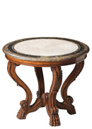 Mable 36 in. W Round Fossil Stone and Wood Foyer Table by Butler Specialty Company