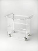 Crystal 34.25 in. W Rectangular Clear Acrylic 3 Tier Mobile Bar Cart by Butler Specialty Company