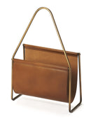 Rupert 13.5 in. W Rectangular Leather and Metal Magazine Basket by Butler Specialty Company