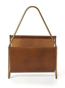 Rupert 13.5 in. W Rectangular Leather and Metal Magazine Basket by Butler Specialty Company