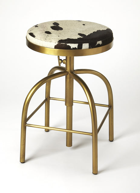 Grogan Hair-On-Hide Adjustable 26"-35" Seat Height Counter Stool by Butler Specialty Company