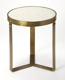 Elton 18 in. W Round Marble and Metal Contemporary Side Table by Butler Specialty Company
