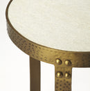 Elton 18 in. W Round Marble and Metal Contemporary Side Table by Butler Specialty Company
