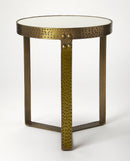 Elton 18 in. W Round Marble and Metal Contemporary Side Table by Butler Specialty Company
