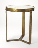 Elton 18 in. W Round Marble and Metal Contemporary Side Table by Butler Specialty Company