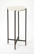 Nigella 8.5 in. W Round Marble and Metal Narrow Side Table by Butler Specialty Company