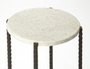 Nigella 8.5 in. W Round Marble and Metal Narrow Side Table by Butler Specialty Company