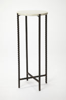 Nigella 8.5 in. W Round Marble and Metal Narrow Side Table by Butler Specialty Company
