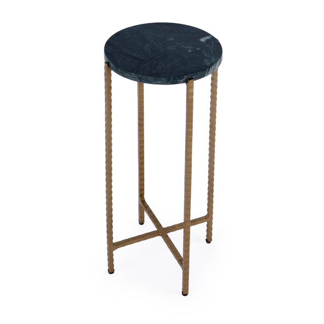 Nigella 8.5 in. W Round Marble and Metal Narrow Side Table by Butler Specialty Company