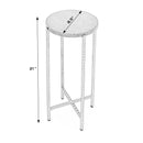 Nigella 8.5 in. W Round Marble and Metal Narrow Side Table by Butler Specialty Company