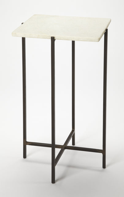 Nigella 11.5 in. W Square Marble and Metal Side Table by Butler Specialty Company