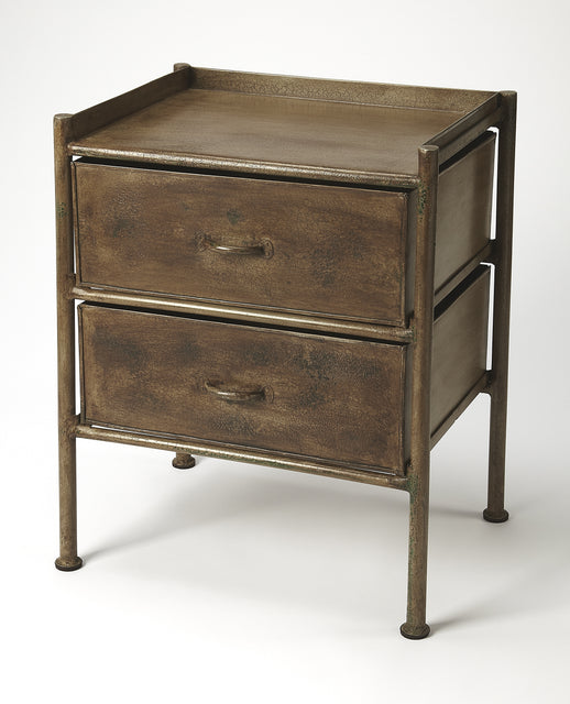 Cameron 22 in. W Rectangular Metal Industrial Chic 2 Drawer Side Table by Butler Specialty Company