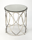 Desiree 18 in. W Round Antique Mirror and Metal End Table by Butler Specialty Company