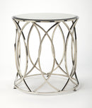 Desiree 18 in. W Round Antique Mirror and Metal End Table by Butler Specialty Company