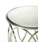 Desiree 18 in. W Round Antique Mirror and Metal End Table by Butler Specialty Company