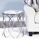 Desiree 18 in. W Round Antique Mirror and Metal End Table by Butler Specialty Company