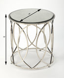 Desiree 18 in. W Round Antique Mirror and Metal End Table by Butler Specialty Company