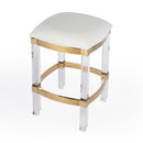 Jordan 24 in. Seat Height Faux Leather and Acrylic Backless Counter Stool with Foot Rest by Butler Specialty Company
