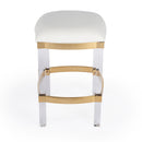 Jordan 24 in. Seat Height Faux Leather and Acrylic Backless Counter Stool with Foot Rest by Butler Specialty Company