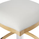 Jordan 24 in. Seat Height Faux Leather and Acrylic Backless Counter Stool with Foot Rest by Butler Specialty Company
