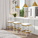 Jordan 24 in. Seat Height Faux Leather and Acrylic Backless Counter Stool with Foot Rest by Butler Specialty Company