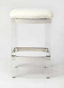 Jordan 24 in. Seat Height Faux Leather and Acrylic Backless Counter Stool with Foot Rest by Butler Specialty Company