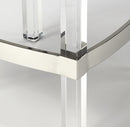 Jordan 24 in. Seat Height Faux Leather and Acrylic Backless Counter Stool with Foot Rest by Butler Specialty Company
