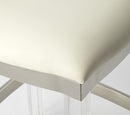 Jordan 24 in. Seat Height Faux Leather and Acrylic Backless Counter Stool with Foot Rest by Butler Specialty Company