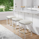 Jordan 24 in. Seat Height Faux Leather and Acrylic Backless Counter Stool with Foot Rest by Butler Specialty Company