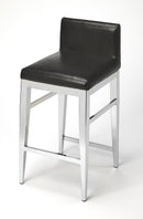 Kelsey 25 in. Seat Height Faux Leather and Stainless Steel Counter Stool by Butler Specialty Company