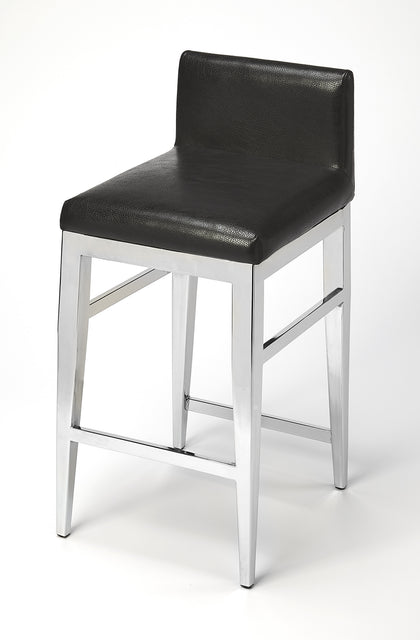 Kelsey 25 in. Seat Height Faux Leather and Stainless Steel Counter Stool by Butler Specialty Company