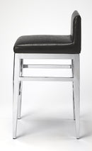 Kelsey 25 in. Seat Height Faux Leather and Stainless Steel Counter Stool by Butler Specialty Company