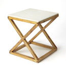 Braylon 17.75 in. W Square Marble and Wood X Base End Table by Butler Specialty Company