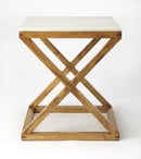 Braylon 17.75 in. W Square Marble and Wood X Base End Table by Butler Specialty Company