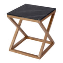 Braylon 17.75 in. W Square Marble & Wood X Base End Table by Butler Specialty Company